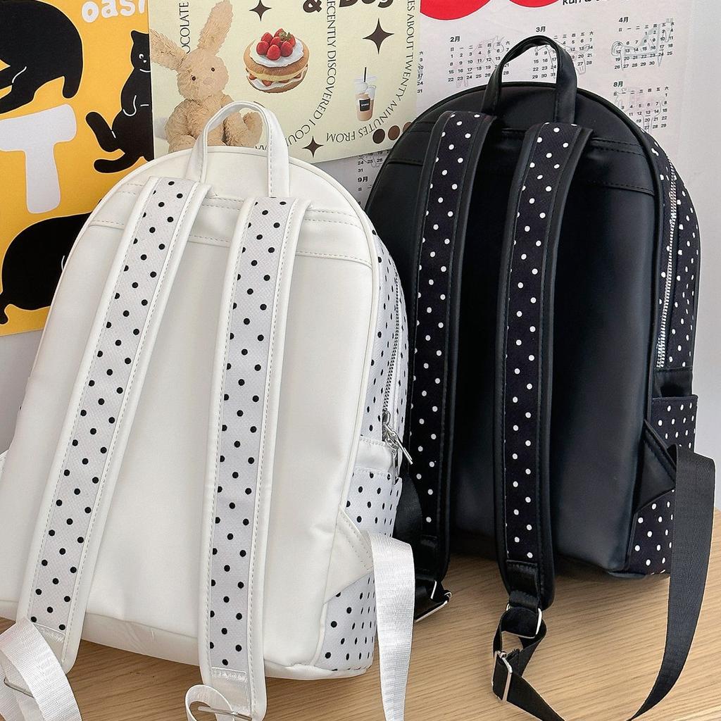 Schoolbag Korean polka dot rabbit star contrasting color backpack student large capacity class schoolbag cute high value backpack female