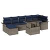 8 Piece Sofa Set with Cushions Gray Poly Rattan