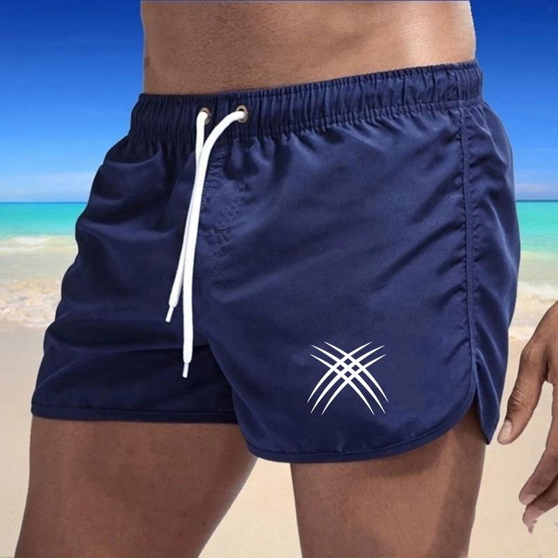 Casual Swimming Summer Men's Shorts 2025 Beach Trunks Swim Gym Pants Quick Drying Homme Surf Ventilate Drawstring Fashion Daily