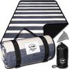 on George Setagaya Compact Picnic Blanket for Eluvina [Featured Tokoro's Base] Thick, 1-2 Children, 100x150cm, Waterproof, Stylish, (Striped)