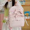 Mochila Escolar de Estudiante con Encaje de Lazo Gran Capacidad para Mujer