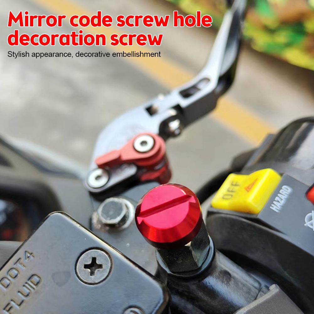 2ks Antikorozní motocykl CNC hliník M10 x 1,25 Zadní pohled Otvor pro zrcátko Zátky Šrouby Držák zpětného zrcátka