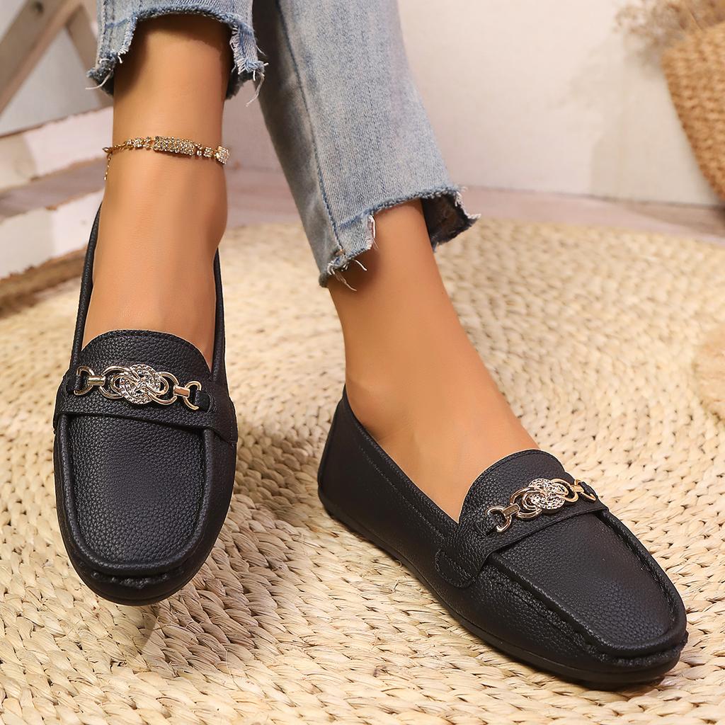 Fashion Women's Casual Slip on Mary Jane Shoes 2025 Spring Autumn New Fashion Round Toe Solid Soft Sole Flat Loafers Zapatos De Mujer