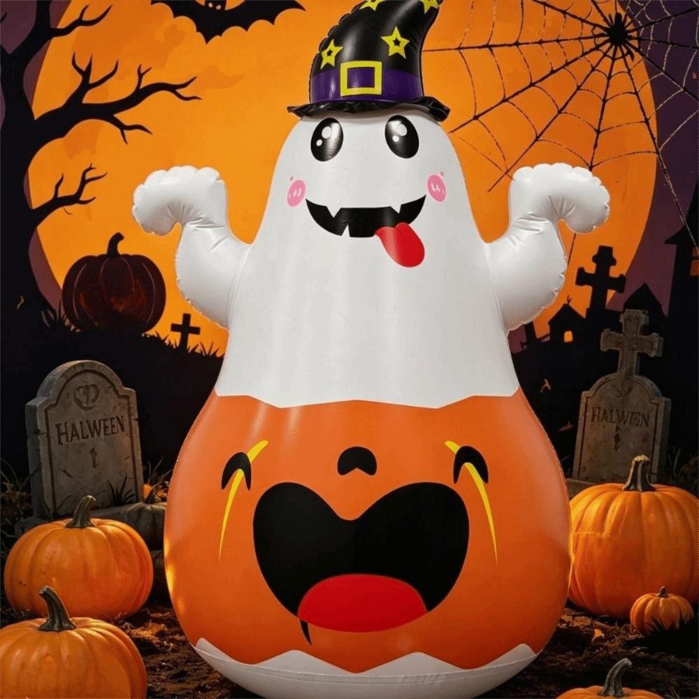 PVC Material Inflatable Pumpkin LED Light Inflatable Witch Hat Holiday Decoration