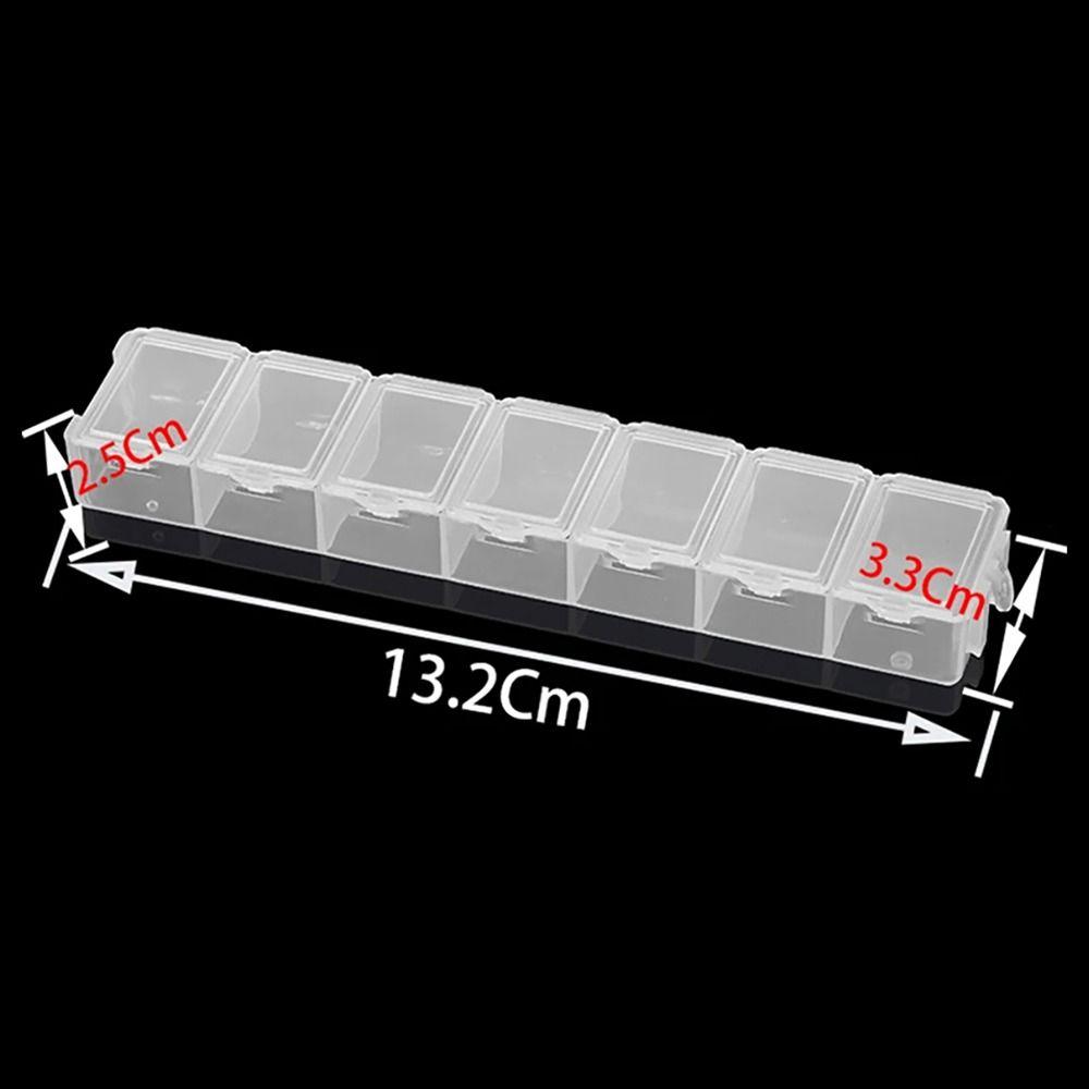 1Pcs 7 Slots Plastic Storage Box Display Container  for DIY Jewelry Beads Pills Screw Fishing Gear