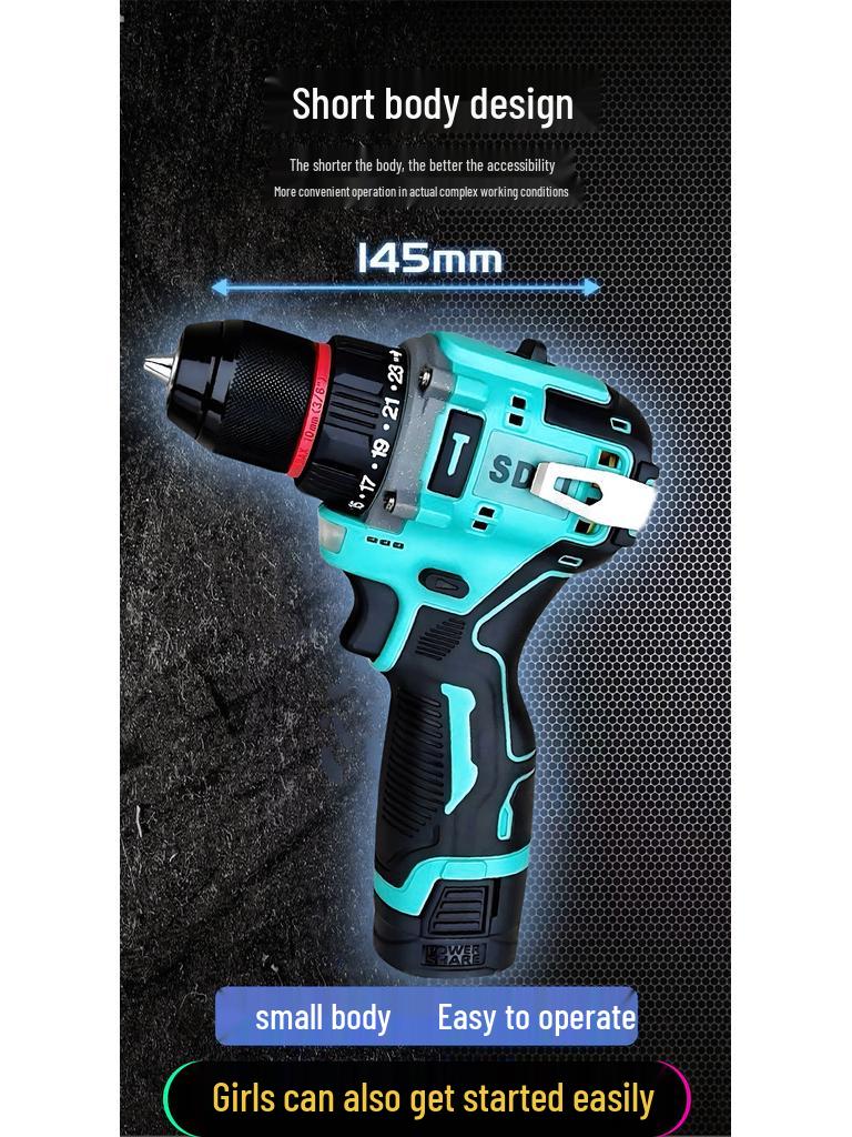 SDYI Pure Copper Brushless High Power Lithium Electric Drill & Multifunctional Screwdriver