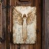 Vintage Farmhouse Decor 3Pcs Guardian Angel Wall Signs Rustic Distressed Metal Sign Home Art for Indoor Outdoor Memorial Christian Decoration