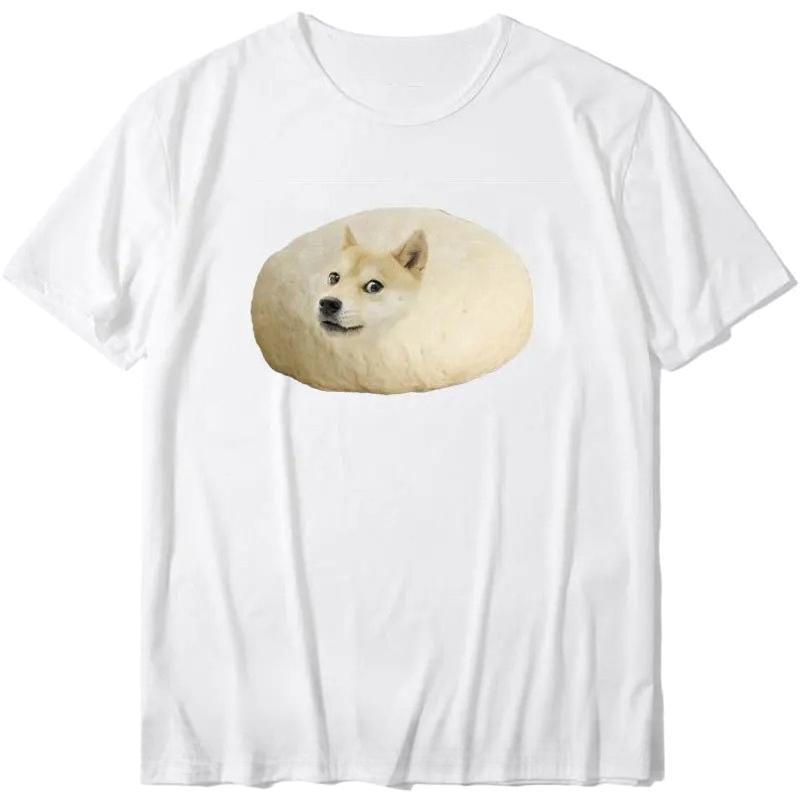 Funny Doge Bread Meme Graphic T-Shirt Normal Tops T Shirt for Woman Summer Cartoon T Shirts