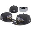Șapcă Baltimore Ravens 59FIFTY Fitted, Șapcă de baseball cu vizieră plată City Edition "Play Like A Raven" Gri închis, Îmbrăcăminte stradală pentru fanii echipelor NFL