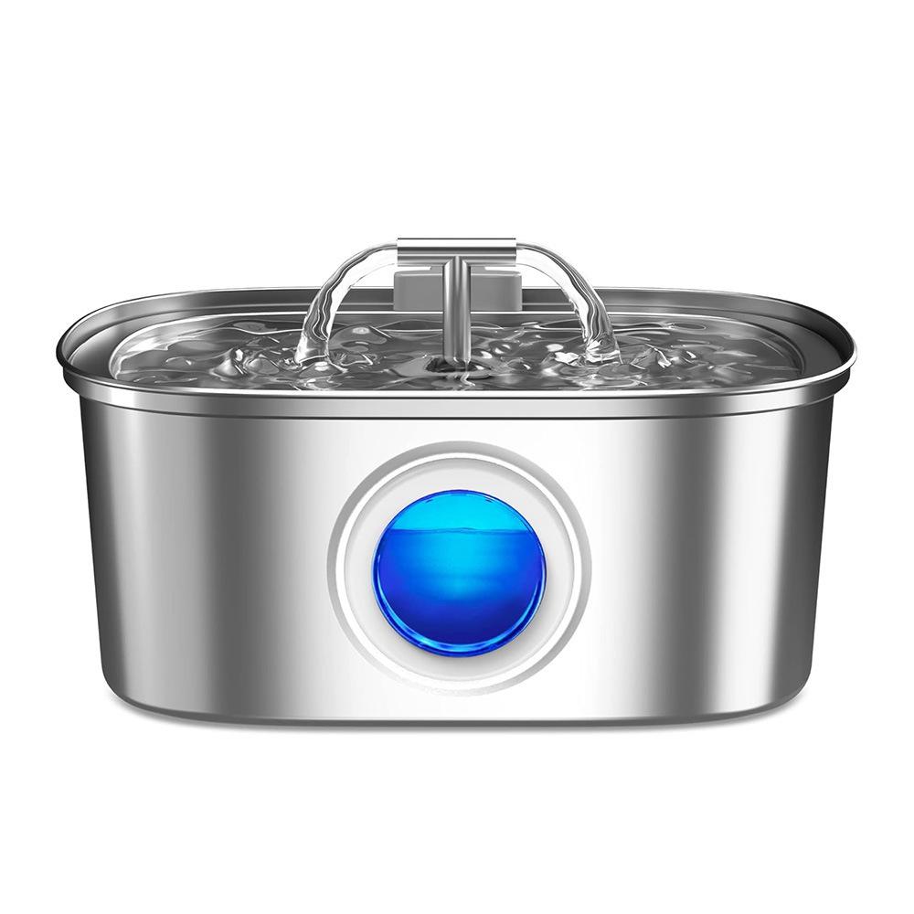 Fontaine à eau automatique pour chat en acier inoxydable de 3,2 L avec filtration