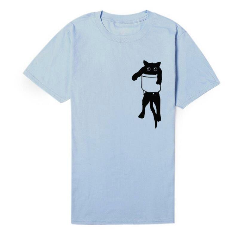 Solid Women Simple Cat Tshirt Loose Short Sleeve Casual Simple Pullover Tops