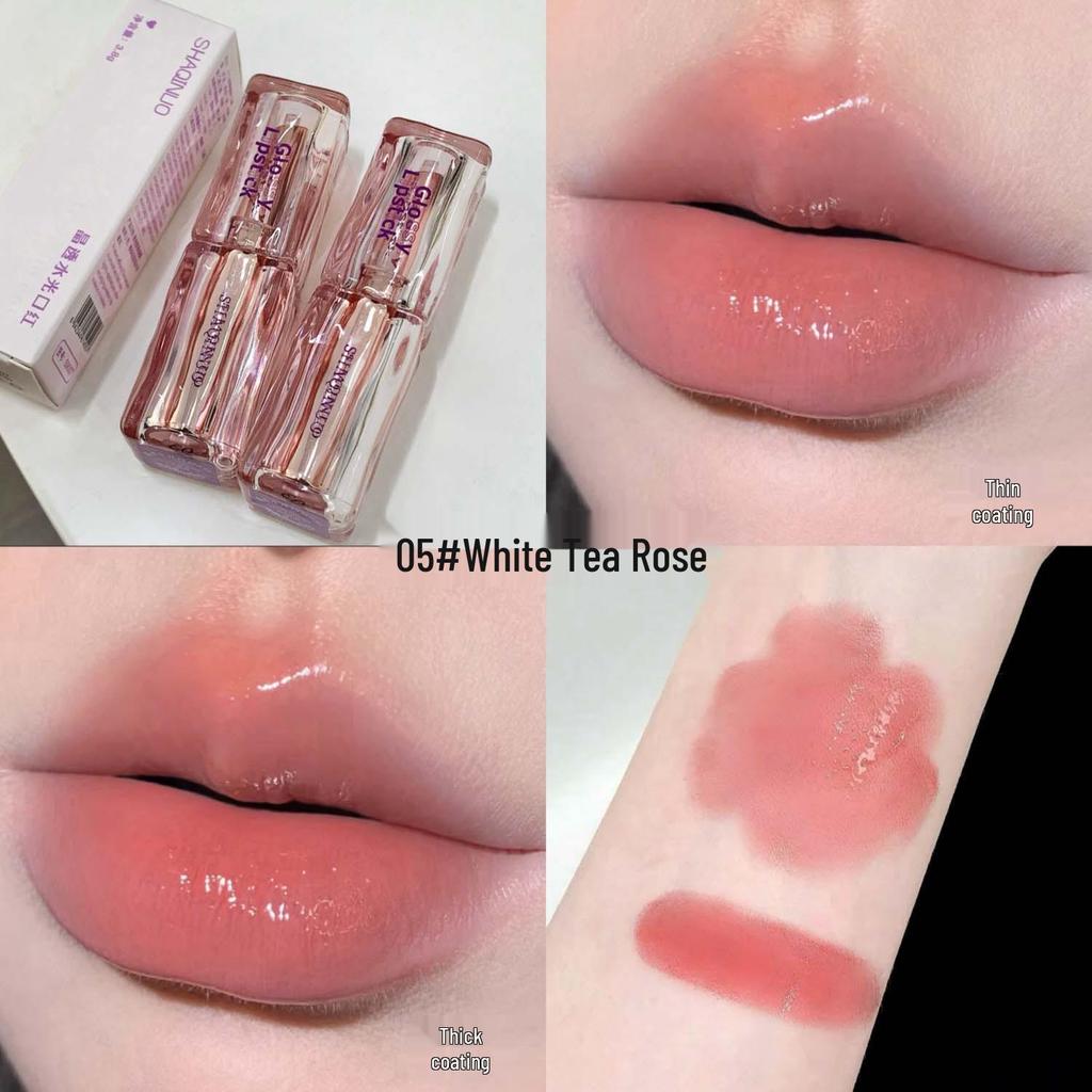 Shaqi Nuo Crystal Clear Lipstick: Mirror Finish, Plump Lips, No-Makeup Look, Korean Style, Long-Lasting, Youthful Gloss.