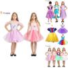 Elegant Halloween Costumes Mermaid Princess Dress For Girls With Tulle Flared Skirt