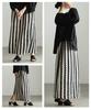 la Summer crochet knit long skirt for Long length skirt with elastic openwork relaxed Free Size Black Stripe [sawa á mode] mood-enhancing women.