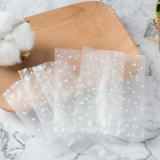 Vakuumierbeutel für Maschinen, transparent, wasserdicht, Kunststoff, mit weißen Punkten, für die Aufbewahrung von Keksen und Lebensmitteln für die Küche, 100 Stück/Packung