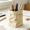 Cute Paper Bag Style Pen Holder 3D Printed Pencil Cup Desk Stationery Makeup Brushes Organizer for Workspace Office School Supplies