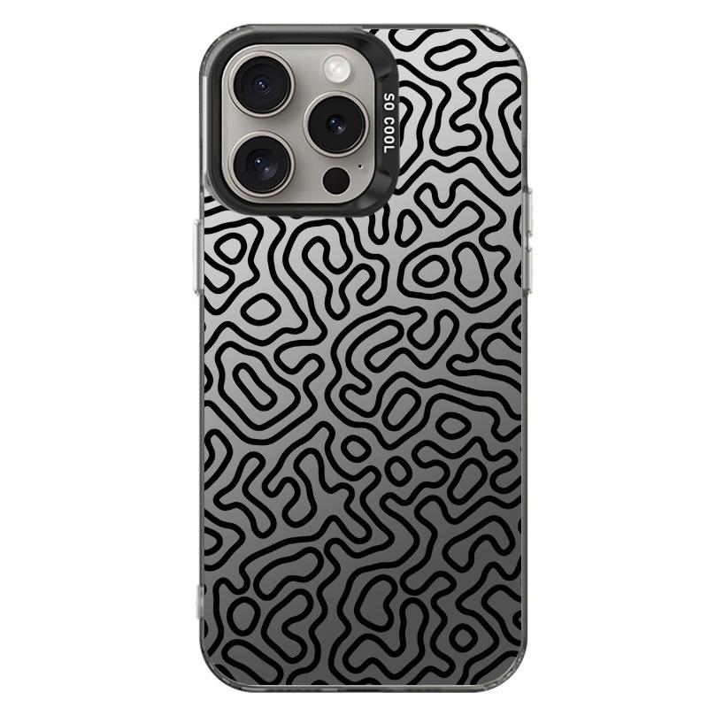 Graffiti Texture Silver Phone Case for iPhone 16/15/14/13/8