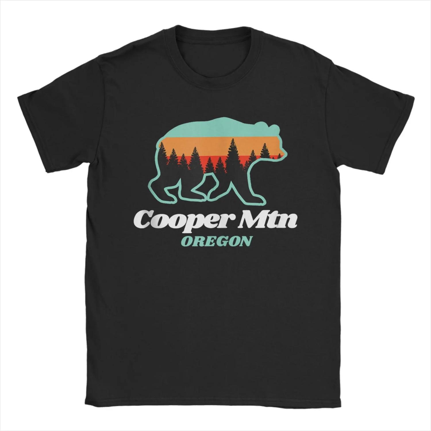 

Cooper Mountain Oregon Fishing Summer Bear T-Shirt Men Humorous Cotton Tees O Neck Short Sleeve T Shirts Plus Size merchandise XXXL чёрный