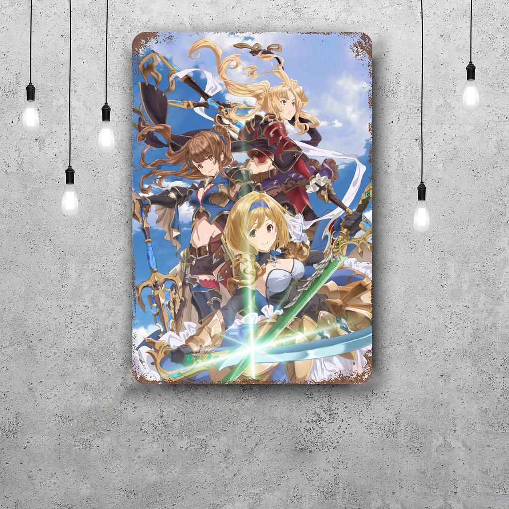 granblue fantasy cartoon Decor Poster Vintage Tin Sign Metal Sign Decorative Plaque for Pub Bar Man Cave Club Wall Decoration