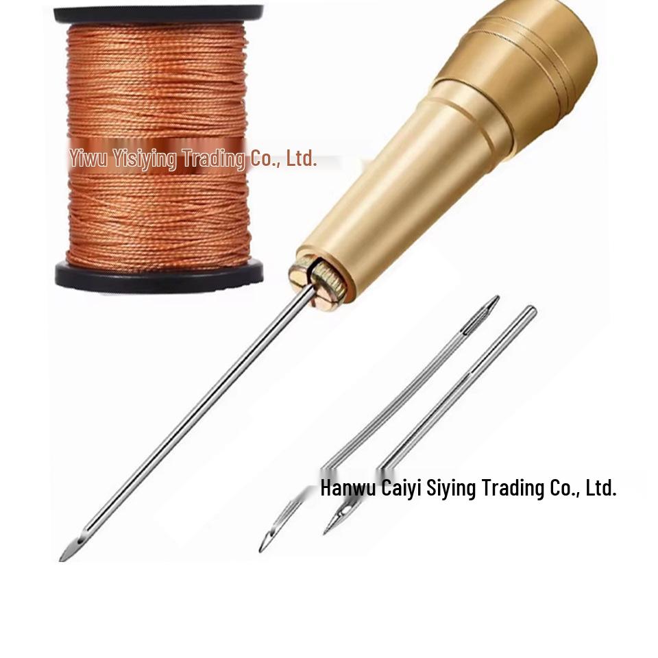 Leather Sewing Kit: Canvas Needle, Nylon Thread & Multi-function Copper Awl