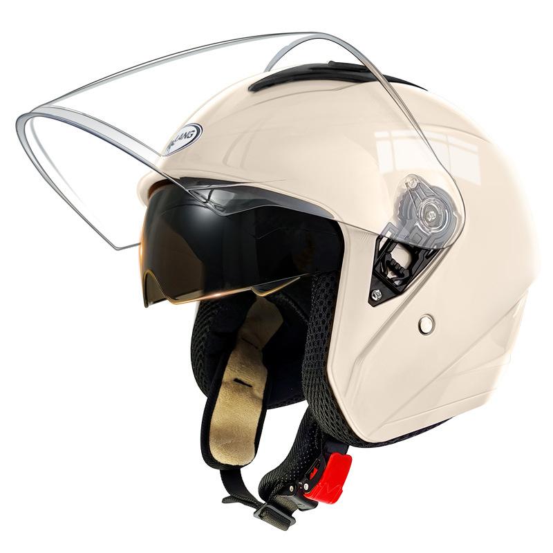 Double Mirror Winter Electric Car Helmet Cute Ladies Four Seasons Universal Sun Protection Battery Bike Motorcycle Riding Safety Helmet