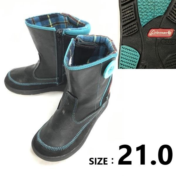

Coleman snow rain boots kids 21 black blue side zip