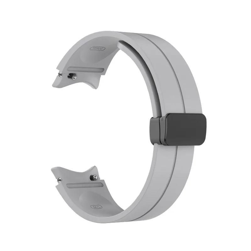 No Gap Silicone strap For Samsung Galaxy watch 7/6/5/4 40 44mm 5 Pro 45 Original Magnetic bracelet band For Watch 4 Classic belt