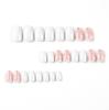 Solid White Short Round Fake Nail Tips - Simple Wearable Nail Art Stickers