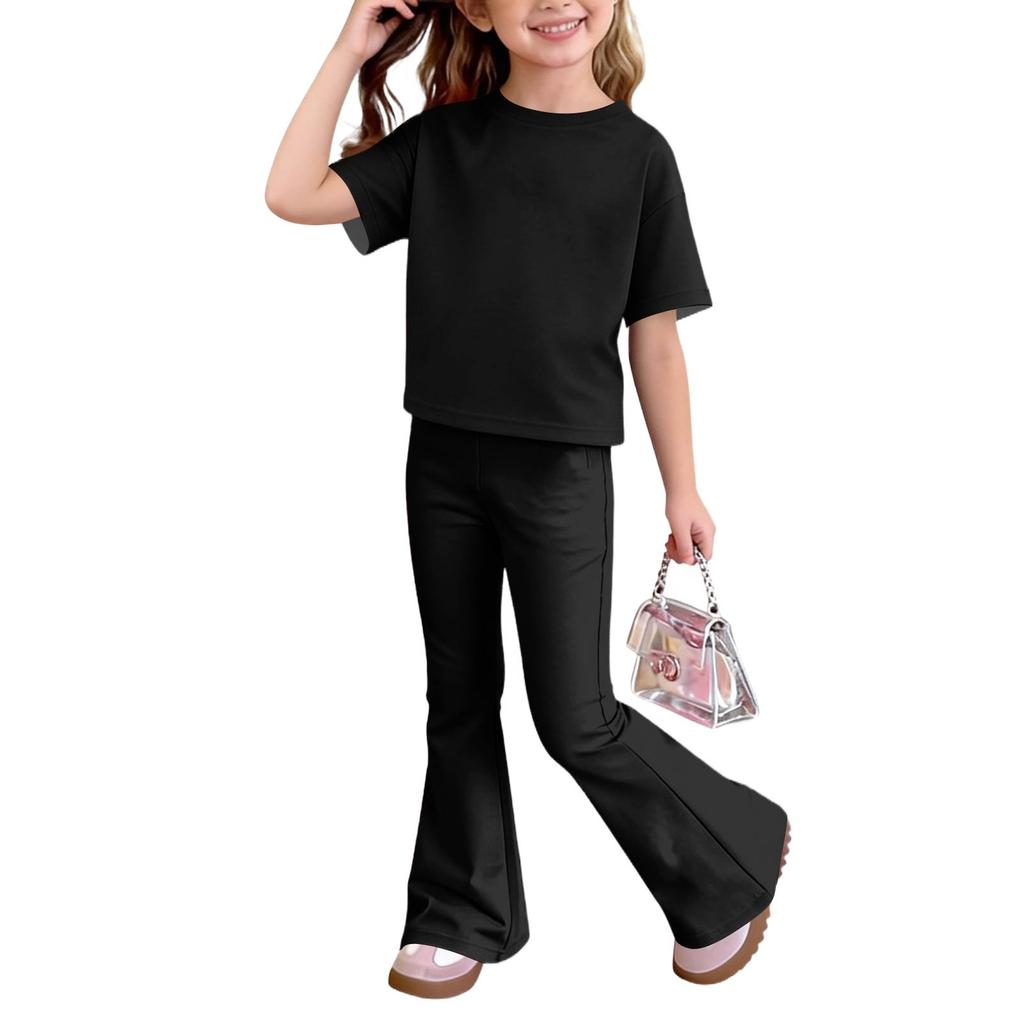 Baby Neugeborene Mädchen Jungen Lockeres T-Shirt + Hose Druck Outfits Set