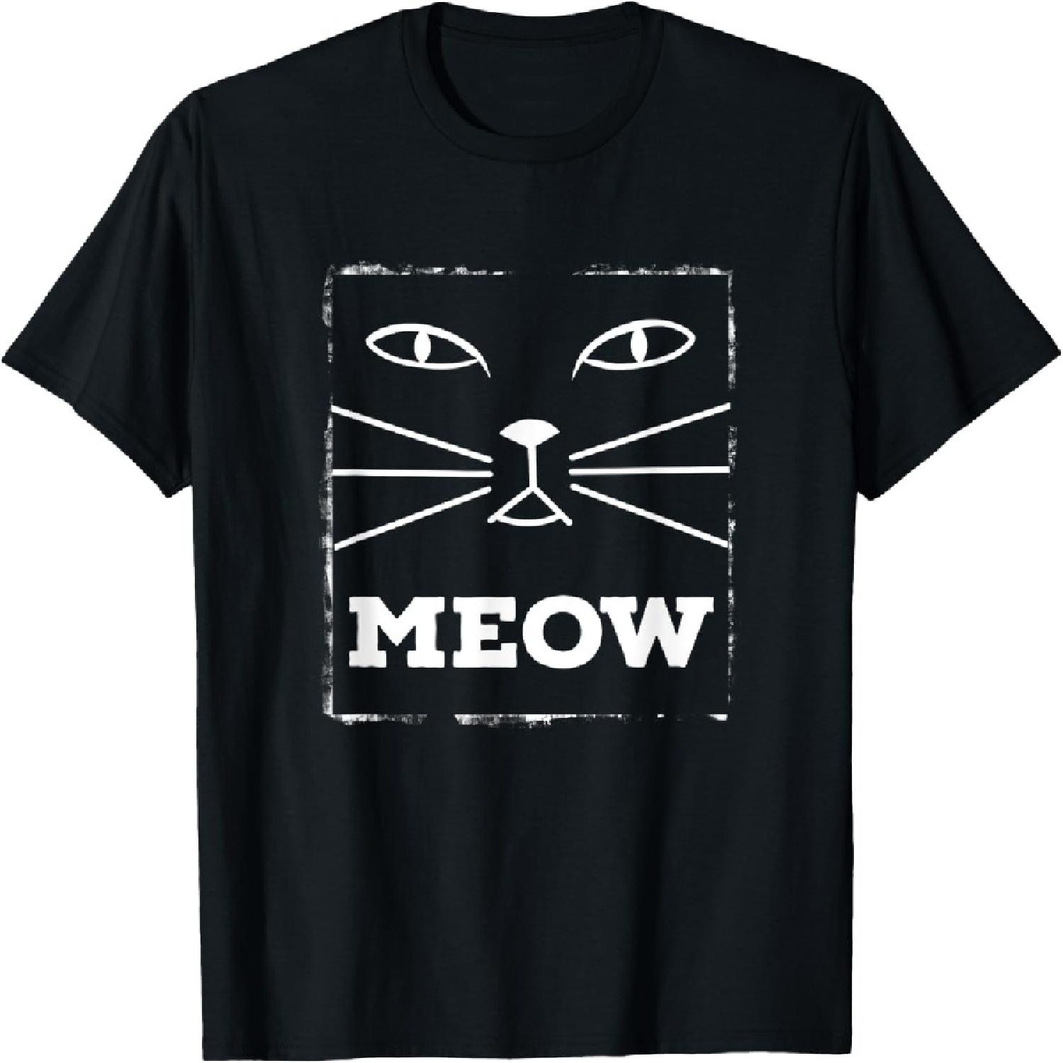 MEOW, street art, graffiti, hipster style graphic tee T-Shirt XXXXXL разноцветный