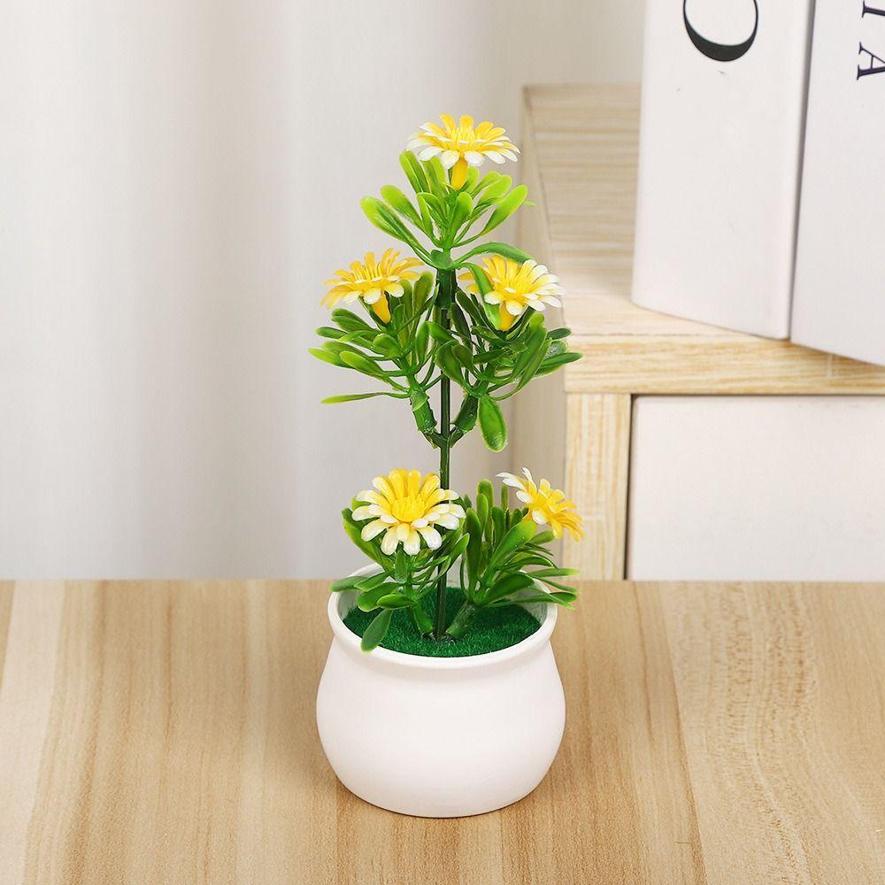 7*15cm Artificial Potted Plant 5 Colors Simulated Tree Ornaments High Quality Bonsai Flowers Pot