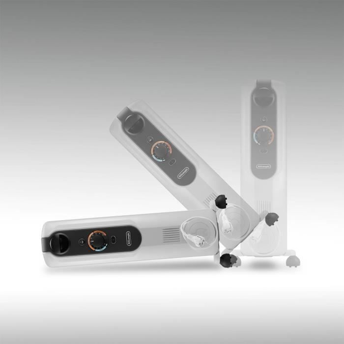 Radiateur bain d'huile - DELONGHI - 1500 W - Jusqu'à 45 m2 - Mobile - Fonction anti-gel - Gris