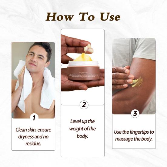 120G Men Moisturizer Hydrating Smoothing Nourishing Moisturizing Long Lasting Fragrance Portable Travel Skin Care Body Butter