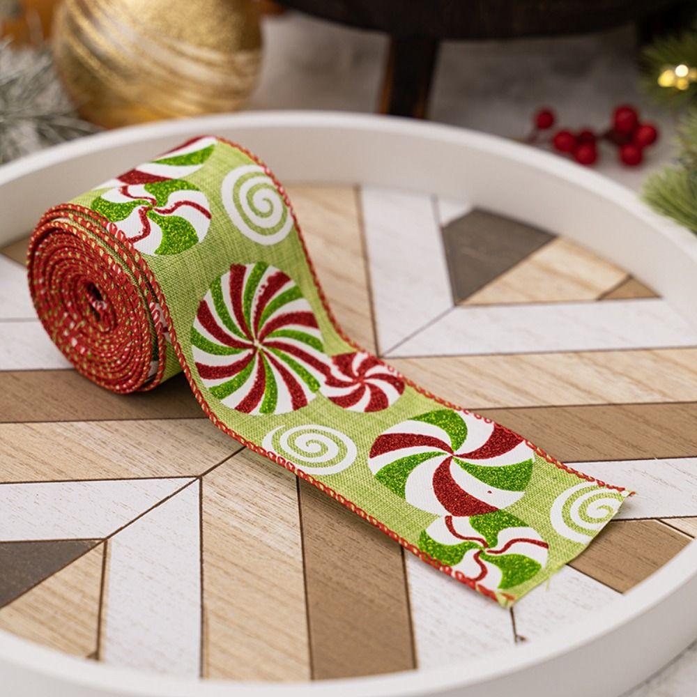 Flexible Christmas Wired Ribbons Colorful Wreath Bows Ribbon  Seasonal Home Decors