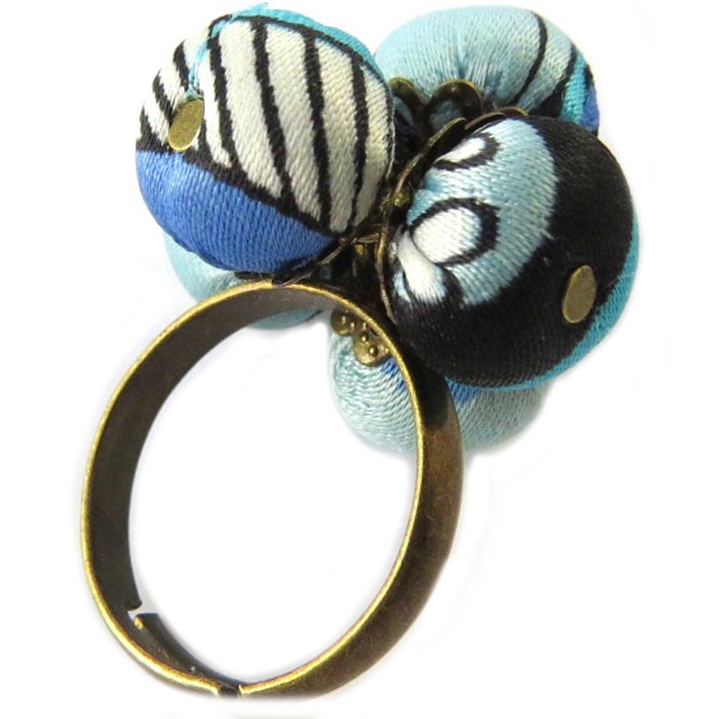 Les Trésors De Lily [P1667] - Bague artisanale 'Les Antoinettes' lagon bleu (fait main)