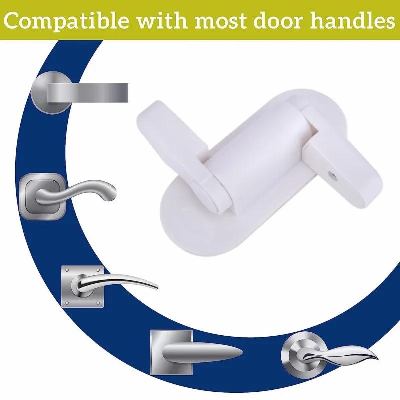 Door Lever Lock Universal Child Baby Safety Locks Handle Child Baby Punch-free Multifunction Hidden Button Buckle Safety Lock