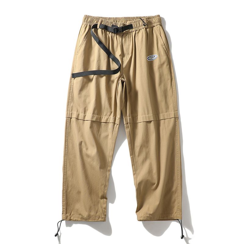 Trendy Retro Japanese Men s Pure Cotton Export Cargo Pants Khaki 3XL