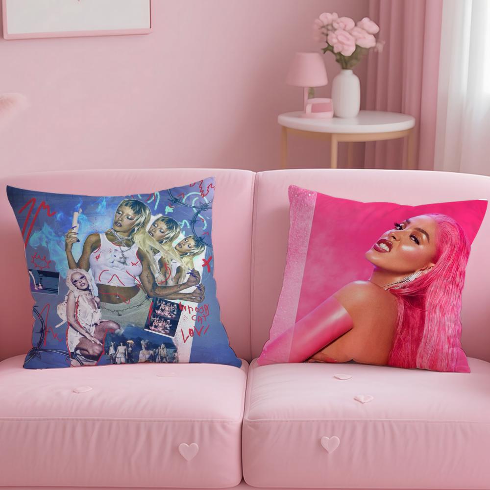 Singer D-Doja Cats Cushion Cover Comfortable Reversible Pillow Cover Ideal For Car Sofa Bedroom & Beyond