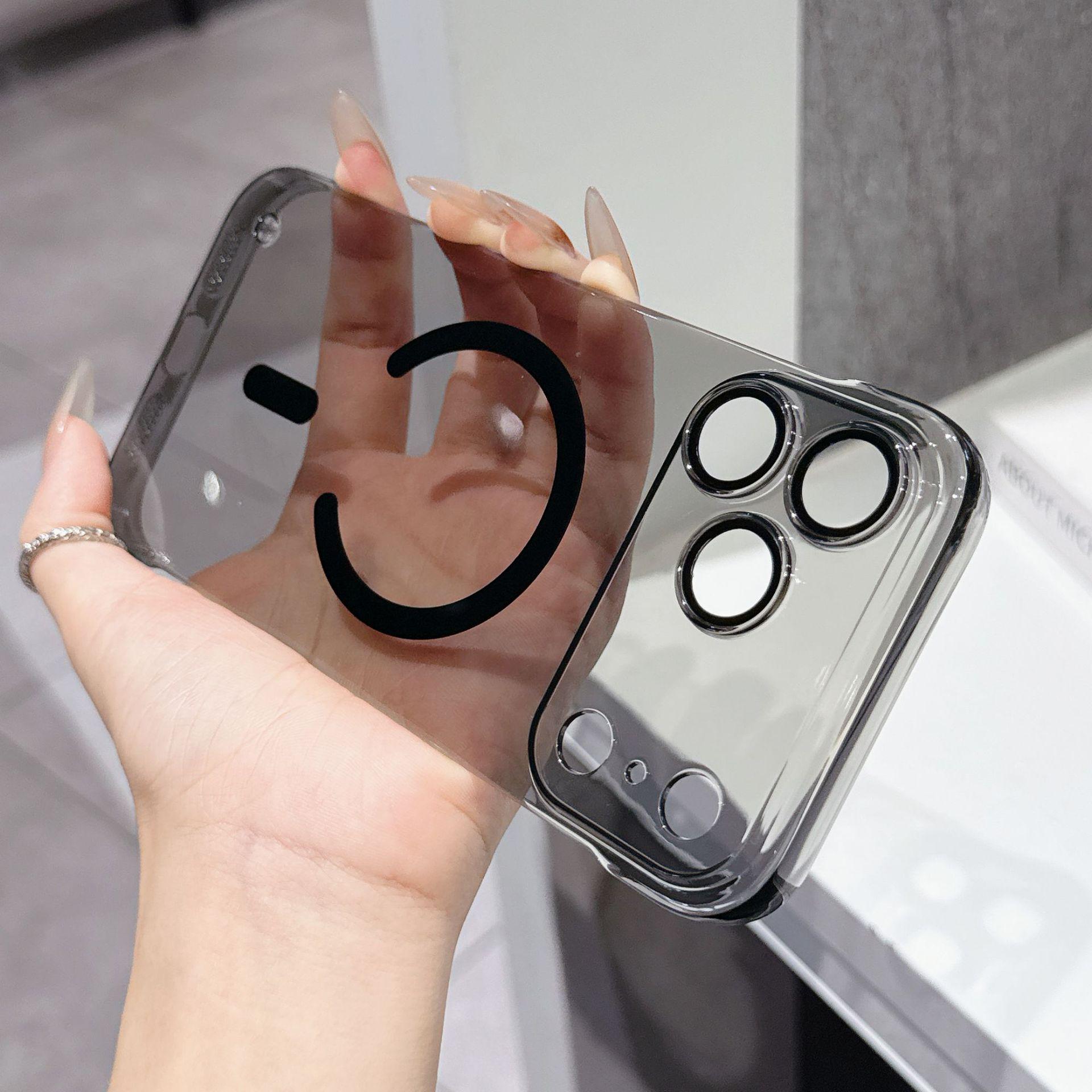 Clear Borderless Magnetic Phone Case with Lens Film for iPhone 17 Pro Max iPhone 17 Pro