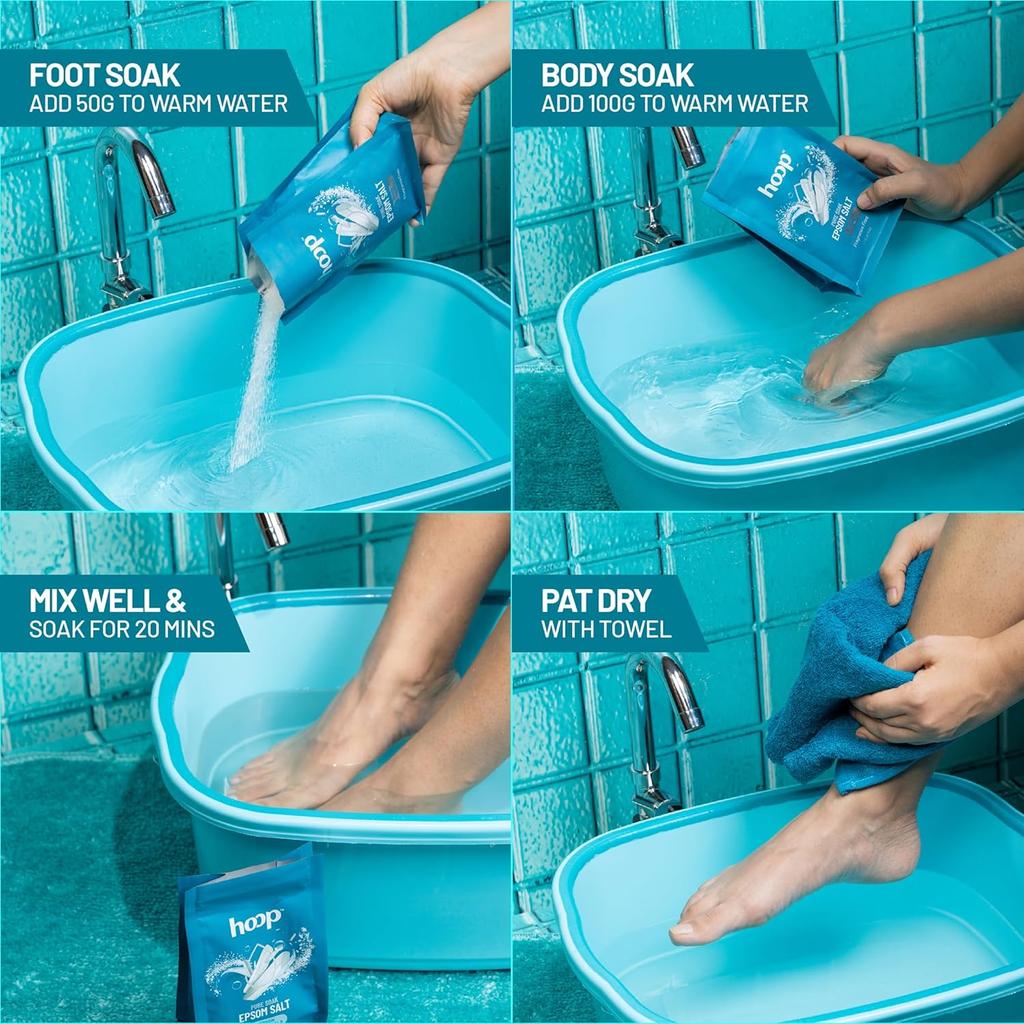 Hoop Epsom Salt Fragrance Free 400 g Pure Magnesium Sulphate Foot Soak Relaxing Bath Muscle Relief