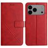 For iPhone 17 Pro Case Line Pattern Wallet Leather Phone Cover with Wrist Strap