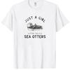 Nur Ein Mädchen Liebt Seeotter T-Shirt Seeotter Enthusiast Geschenk Sommer Kurzarm Damen Lässig Rundhals Baumwolle T-Shirts Tops
