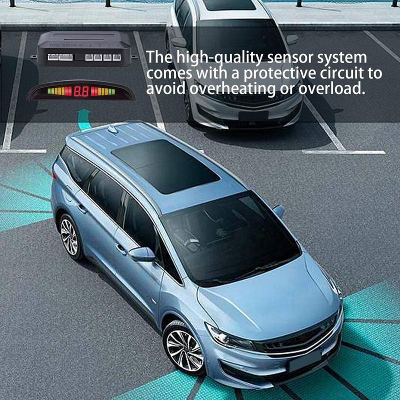 Car Backup Radar Car Crescent Buzzer Sound Warning System Front And Rear Reversing Radar Kit LED Buzzer Alarm Sensor Car Parking