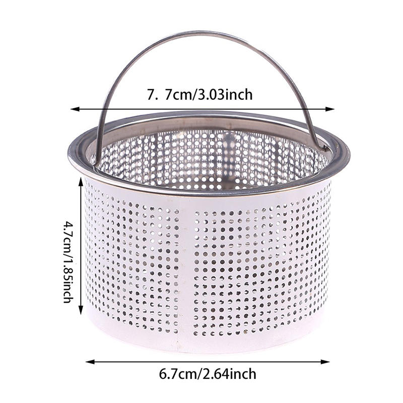 1PC/2PCS Stainless Steel Kitchen Sink Strainer with Handle Sink Vegetable Garbage Residue Strainer Basket