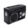 Rádio Alto-falante BT Portátil 5W Estéreo Bateria Solar Alimentação USB Lanterna LED Rádio de Emergência FM AM SW para Exterior Preto