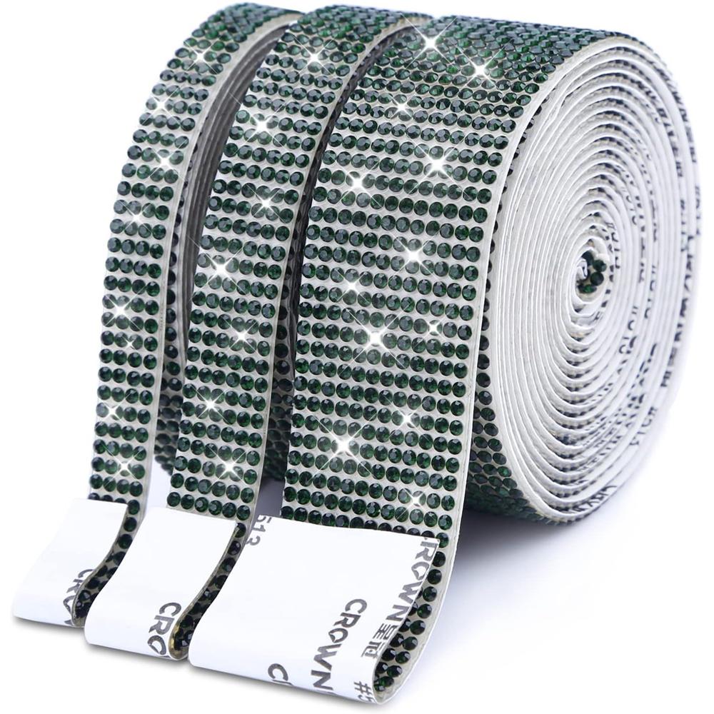 1/5/10Yards Self Adhesive Rhinestone Ribbon Bling Crystal Diamond Ribbon Roll Wrap Glittering Rhinestones Sticker for Decoration