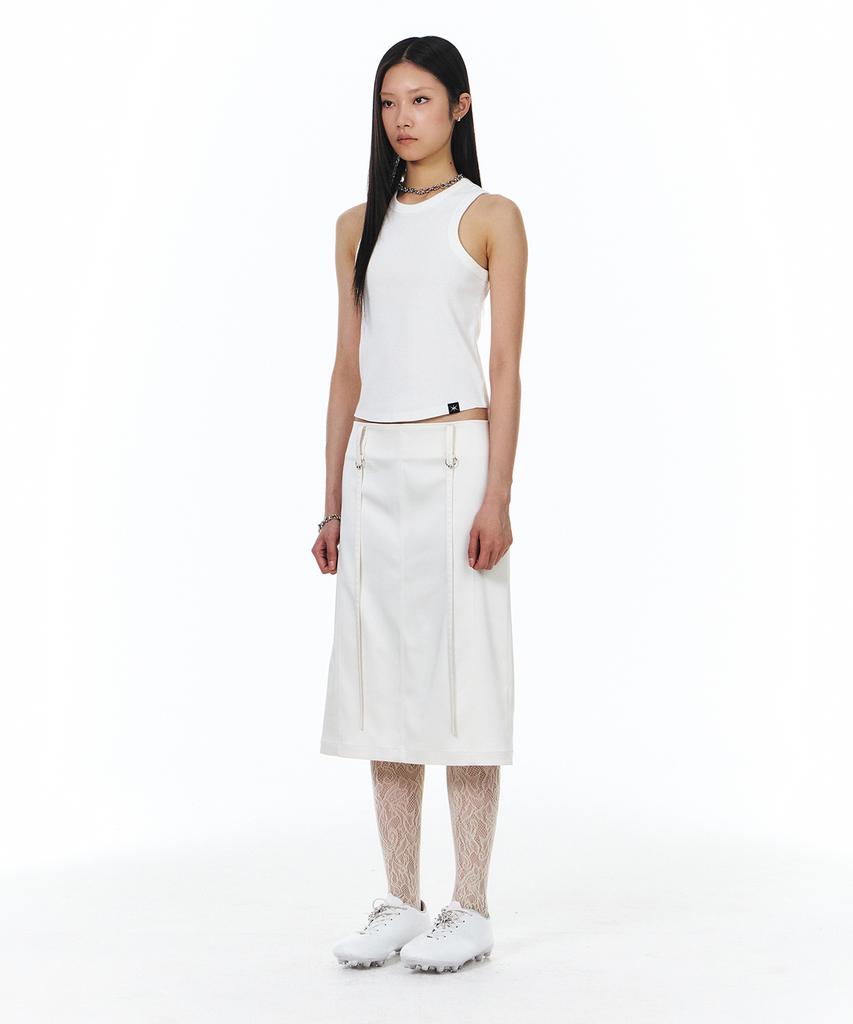 Yunse Piercing Satin Skirt (Ivory)