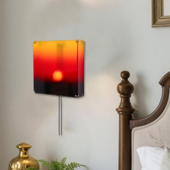 Sunrise Wall Lamp Daily Calm Moments with Manual Sun Movement Kinetic Wall Sconce Modern Mood Light Unique Gift