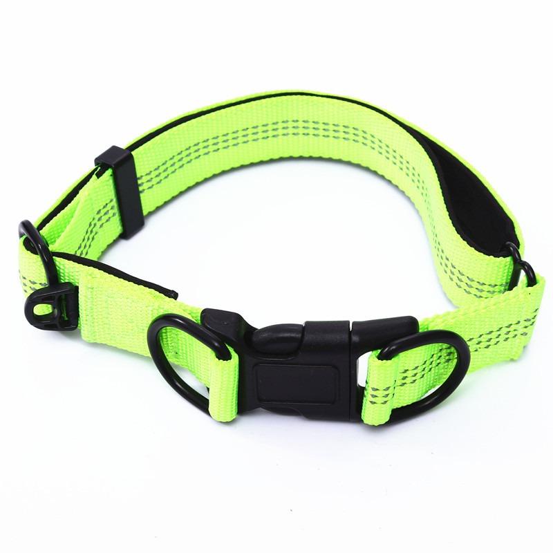 

New Reflective Pet Collar, Hairless and Comfortable Nylon Dog Neck Collar, Dog Collar Pet Supplies зелений