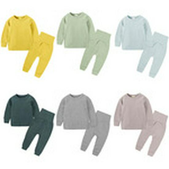 Children's Gold Velvet Pajamas - Autumn/Winter Homewear for Boys and Girls